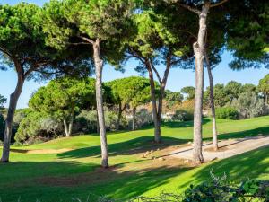 eine Gruppe von Bäumen in einem Park mit grünem Gras in der Unterkunft Holiday Home Las lomas de Cabopino by Interhome in Marbella