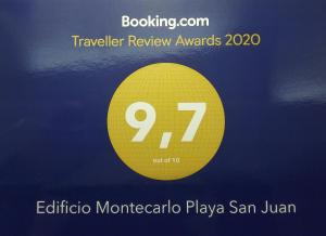 Certifikát, hodnocení, plakát nebo jiný dokument vystavený v ubytování Edificio Montecarlo Playa San Juan
