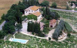 Vista aèria de room in farmhouse near san gimignano
