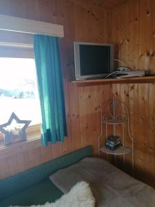 Televízia a/alebo spoločenská miestnosť v ubytovaní Berghütte Franz'l