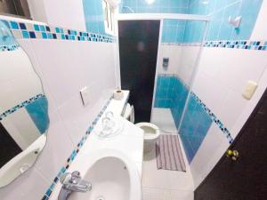 Koupelna v ubytování Hotel Melina