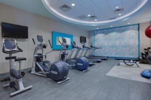 een fitnessruimte met een stel loopbanden in een kamer bij Crowne Plaza Hotel & Resorts Fort Lauderdale Airport/ Cruise, an IHG Hotel in Fort Lauderdale