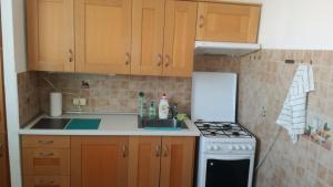 a small kitchen with a stove and a sink at 2.Flat for 2 people, WiFi in Ostrava