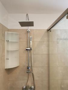 une douche avec pommeau de douche dans une salle de bain dans l'établissement RUSTIC SELF-INN, à Rhodes