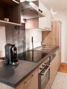 a kitchen with a sink and a counter top at Semmering Loft in Semmering