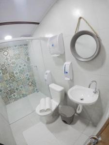 Koupelna v ubytování Manaca Hospedaria