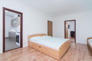 Posteľ alebo postele v izbe v ubytovaní Apartmán Slezská