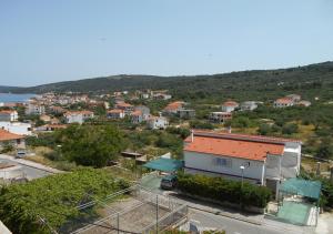 a view of a small town with a building at Apartments Boa in Slatine