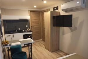 Kuchyň nebo kuchyňský kout v ubytování Cadde Suite Bakırköy