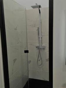 a bathroom with a shower with a glass door at GOLD Suite & Spa in Nantes