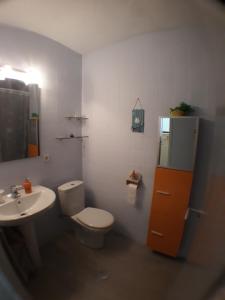 een badkamer met een toilet en een wastafel bij Loft San Juan Beach in Alicante