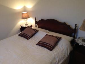a bedroom with a bed with two pillows on it at Rodini B&B in Kilkenny