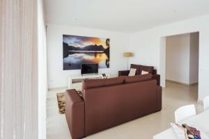 a living room with a couch and a television at Dunas - Holiday Apartments - By SCH in Salir de Porto