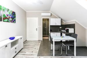 Kuchyň nebo kuchyňský kout v ubytování GÁRDI APARTMAN