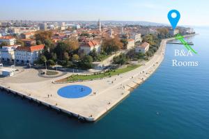 Letecký snímek ubytování B&A Rooms Zadar