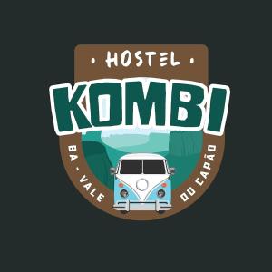 a logo for a hotel kombu with a camper van at Kombi Hostel Camping in Vale do Capao