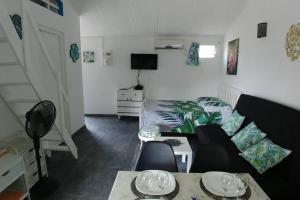 TV a/nebo společenská místnost v ubytování AnseMitan beach studio,Clim,wifi, 200mplage 3îlets