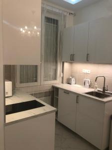 A kitchen or kitchenette at Synagogue Gozsdu Private Apartments