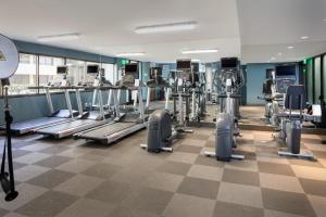 a gym with several treadmills and cardio machines at Holiday Inn Washington-College Pk I-95 in College Park