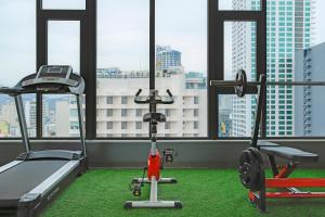 Fitness centrum a/nebo fitness zařízení v ubytování Seana Hotel