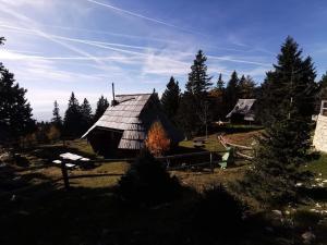 uma pequena cabana no meio de uma floresta em Chalet Gasparjeva Velika Planina em Kamnik