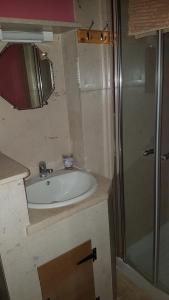 a bathroom with a sink and a shower at Gîte La P'tite Louise in Les Riceys +16 photos