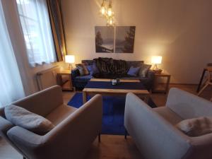 A seating area at appartementen Haus Bergblick