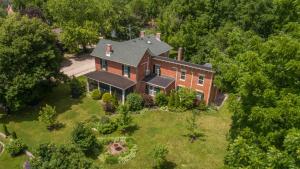 an aerial view of a large brick house at Aldrich Guest House in Galena