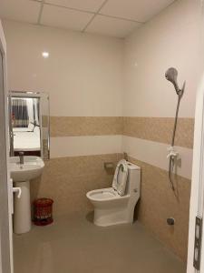 een badkamer met een toilet en een wastafel bij Hoàng Sa Hotel in Xóm Nhà Mát