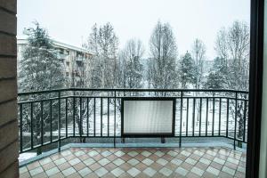 a view of a balcony with a screen at Hotel Davide in Rivoli