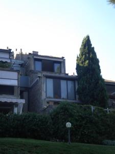 una casa con un árbol delante de ella en Appartamento su Residence, en Punta Ala