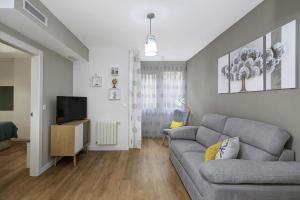 sala de estar con sofá y TV en Apartamento Recogidas en Granada
