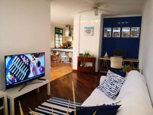 Televízia a/alebo spoločenská miestnosť v ubytovaní villa tyna