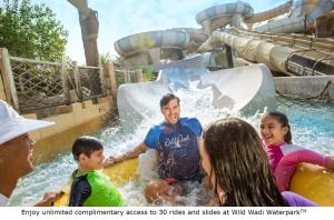 a group of people in a water slide at a water park at Jumeirah Al Naseem Dubai in Dubai