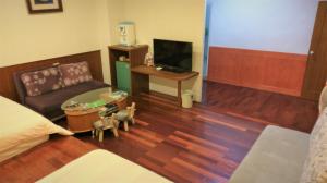花蓮市的住宿－信義之家，带沙发和电视的客厅