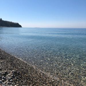 una playa con rocas y agua en Kavkaz Hotel, en Olginka