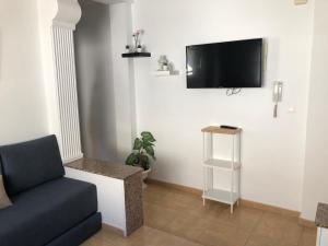Телевизор и/или развлекательный центр в Jolie appartement vue mer