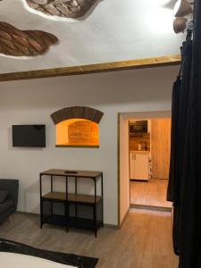 Kuchyň nebo kuchyňský kout v ubytování Apartmany Pod Kloboukem