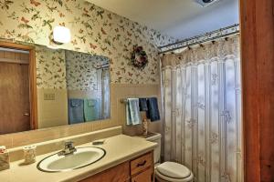 サウス・フォークにあるSouth Fork Log Cabin with Beautiful Mountain Views!の洗面台、トイレ、鏡のあるバスルーム +16枚の写真