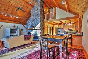 a kitchen and living room with a table and chairs at Luna Stella - West Dover Home 1 Mi to Mt Snow! in West Dover