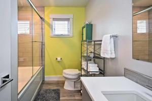 a bathroom with a sink toilet and a shower at Missoula Getaway with Balcony, 2 Mi to Downtown! in Missoula