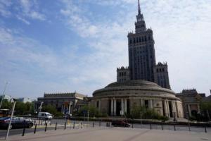 a large building with a tall tower on top of it at Pańska : city centre . Air conditioning . in Warsaw