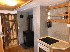 Eldhús eða eldhúskrókur á Einser Hütte GesbR - Selbstversorgerhaus für 7 Personen