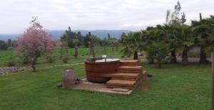 Ein Garten an der Unterkunft Cabañas de Campo Colbún