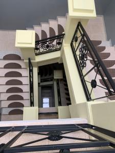 a lego model of a building with a balcony at Hotel TATRA in Malacky