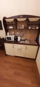 a kitchen with a counter top with a microwave at Apartment nr. 8 in Odesa +152 photos