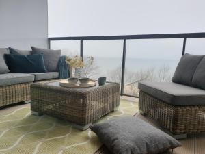 Część wypoczynkowa w obiekcie APARTLUX Seaside Park - bezpośredni widok na morze