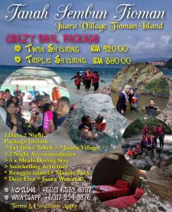 a flyer for a event with people on the beach at Tamara Village Tioman in Kampong Juara