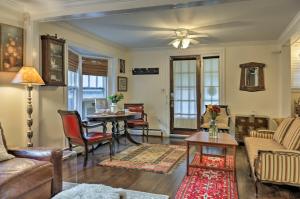 a living room with a couch and a table at Historic Ocean Grove Home - Walk to Beach! in Ocean Grove