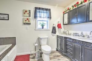 een badkamer met toilet en wastafel bij Kimberlys Hope Clark Apt on Farm with Pool Access in Clark +18 foto's